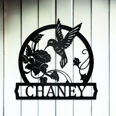 Kolibri Schild personalisiert, Personalisiertes Kolibri Schild, Kolibri Osterlilie Schild, Jahrestagsgeschenk für Mama, Geschenk für Oma