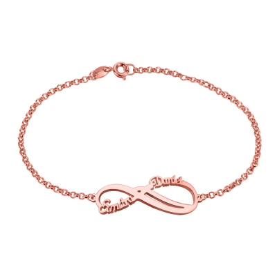 Personalized Infinity 2 Names Bracelet In Rose Gold