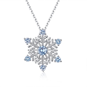 Snowflake Gemstone Necklace in Sliver