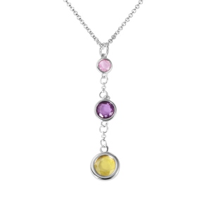 Personalized Three Generations Birthstone Necklace