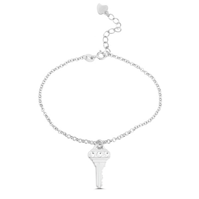 Personalized Key Bracelet in Silver
