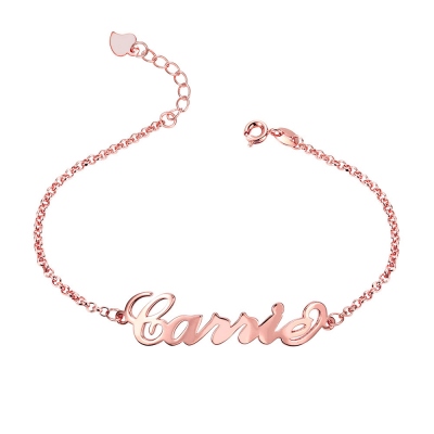 Personalized Name Anklet in Rose Gold