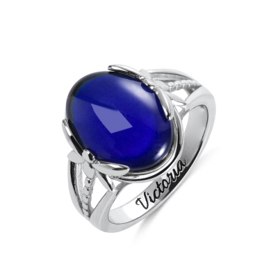 Customized Color Changing Silver Mood Ring