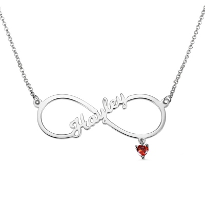 Customized Infinity Single Necklace In Sterling Silver