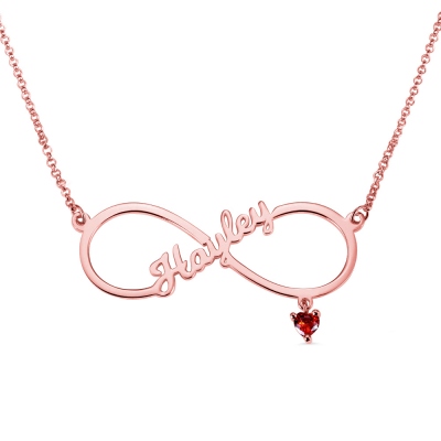 Customized Infinity Single Necklace In Rose Gold