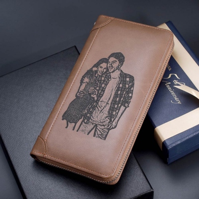 Personalized Photo Leather Wallet for Men