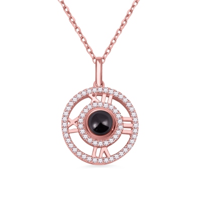 Personalized Nano Projection Necklace for Her in Rose Gold