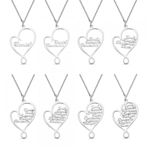 Personalized Heart and Hug Necklace for Mom