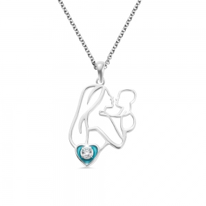 Personalized Love Epoxy Birthstone Necklace