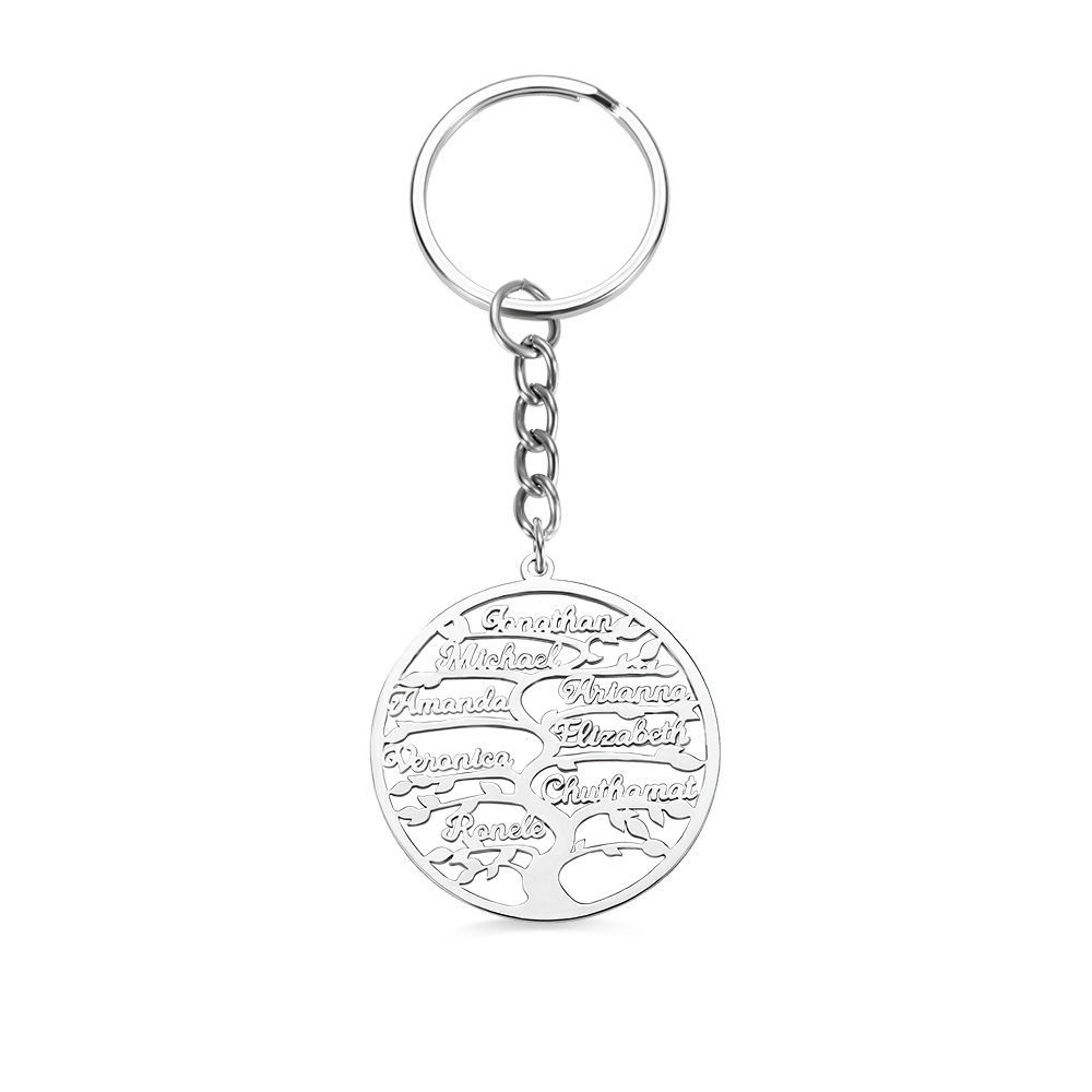 Personalized Family Tree of Life Keychain with 1-13 Children Names