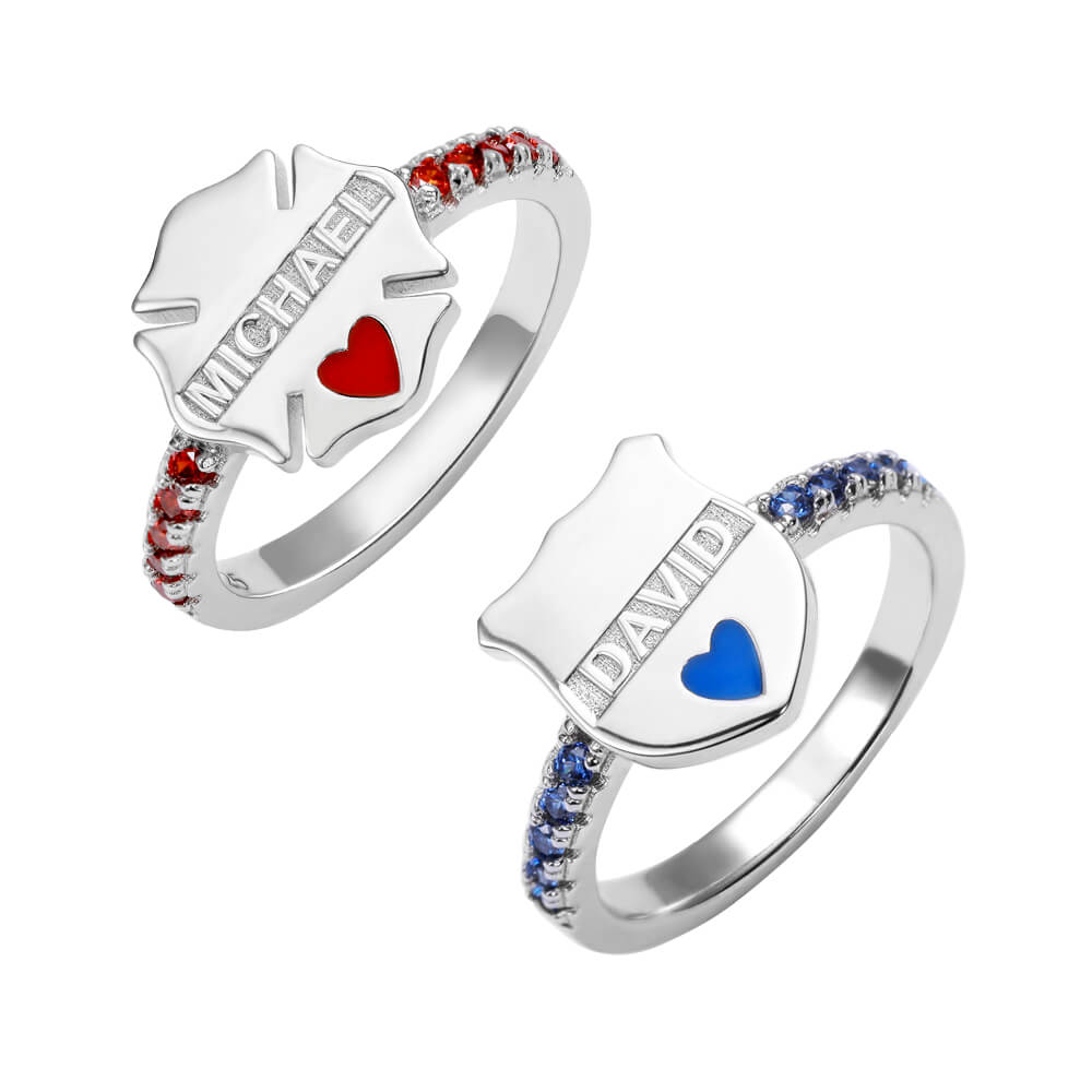 Customized Police and Firefighter Badge Ring