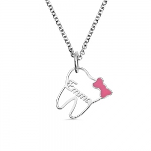 Personalized Name Tooth Necklace Dental Gift