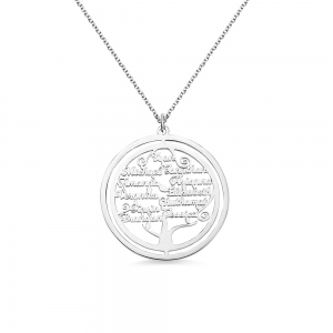 Personalized 9-13 Names Family Tree Necklace