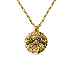 Personalized Sunflower Locket Necklace