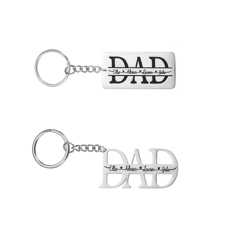 Personalised Love Family Tree of Life Keyring Custom Engraved Text Key Dad Gift