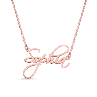 Personalized Calligraphy Named Necklace in Rose Gold