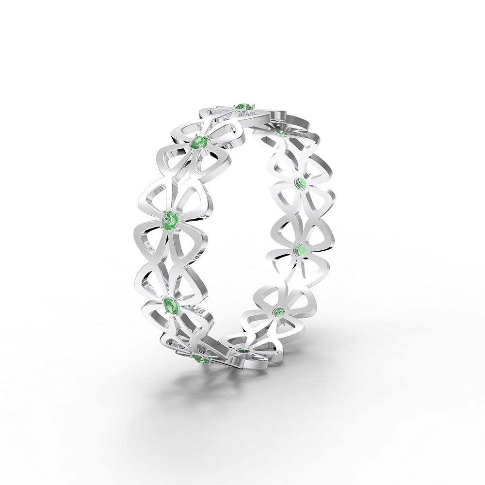 Personalized Four-Leaf Clover Array Birthstone Ring