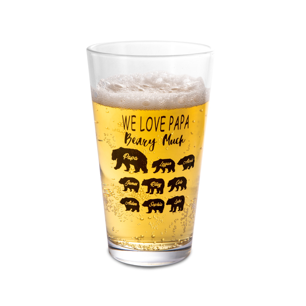Copo de cerveja personalizado para papai urso