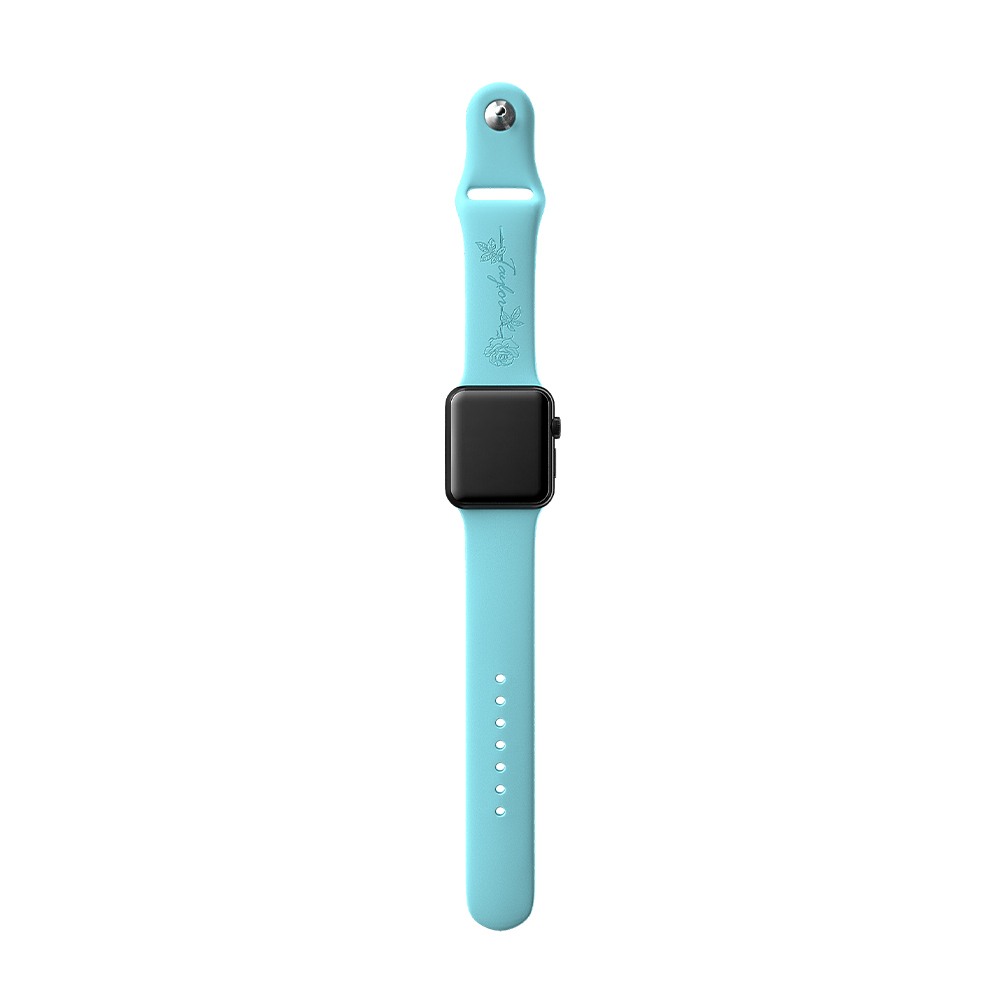 Pulseira de relógio de silicone de flor de nascimento personalizada para Apple Watch