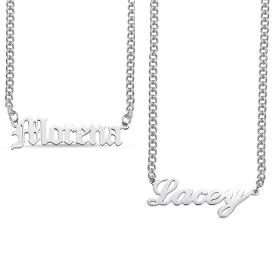 Personalized Name Plate Necklace Cuban Chain