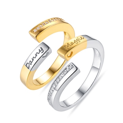 Customized Combination Infinity Rings In Sterling Sliver