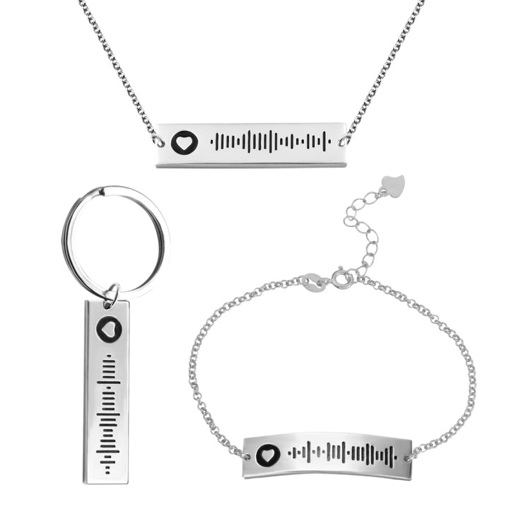 Jewelora Scannable Custom Spotify Code Musik Halskette Personalisierte Song Edelstahl Anhänger Geschenk Schmuck für Männer Frauen Papa Mama BBF zum Geburtstag