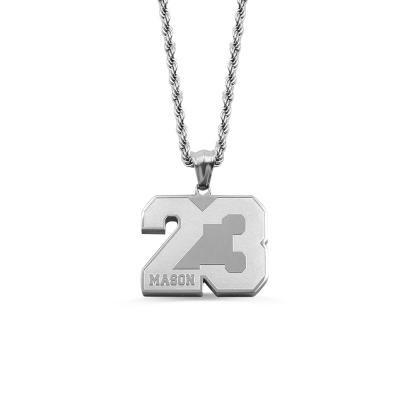 Custom-Built Stainless Steel Sports Number Necklace 