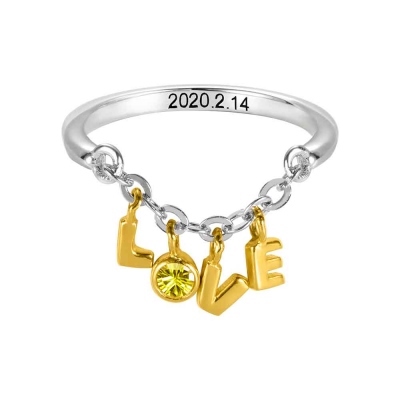 LOVE Customized Cozy Birthstone Ring