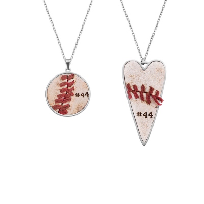 Personalized Baseball/Softball Leather Necklace/Earrings Sports Jewelry