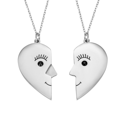 Personalized Heart Couple Necklace