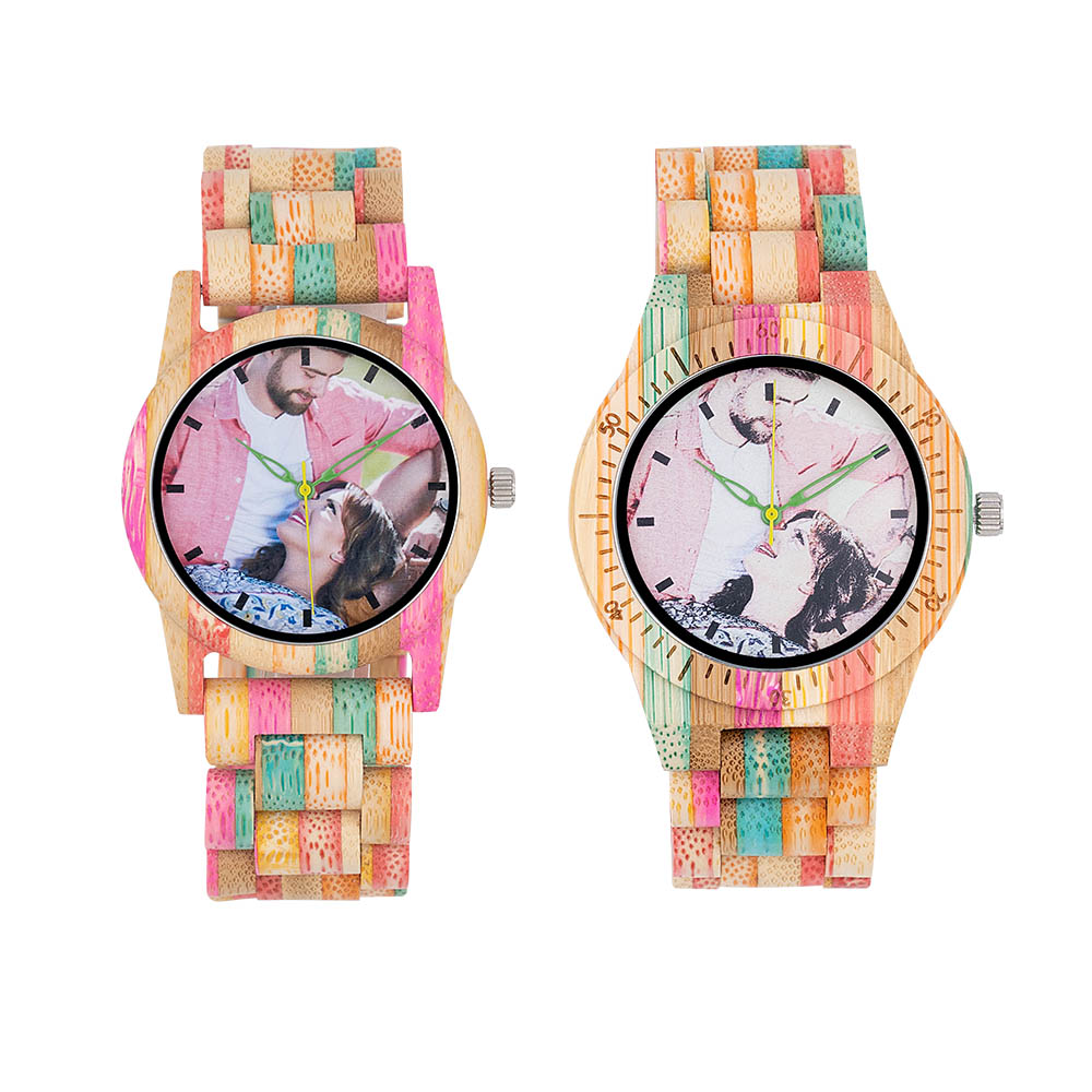 Engravable Bamboo Photo Watch