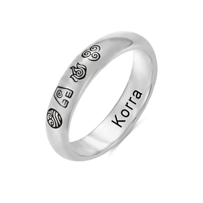 Personalized The Last Airbender 4 Elements Ring