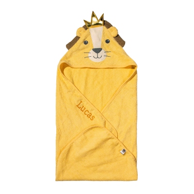 Personalisierter Name Cartoon Animal Hooded Towel für Kinder von 0-4 Jahren
