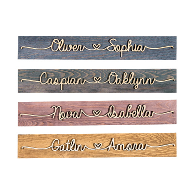 Personalized Wooden Couples' Name Sign Wedding Gift