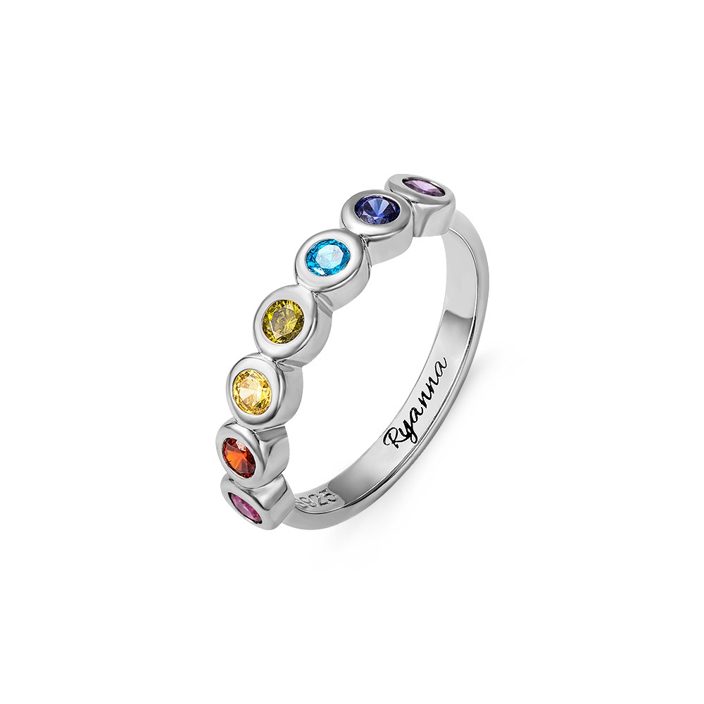 Personalized Multistone Rainbow Ring