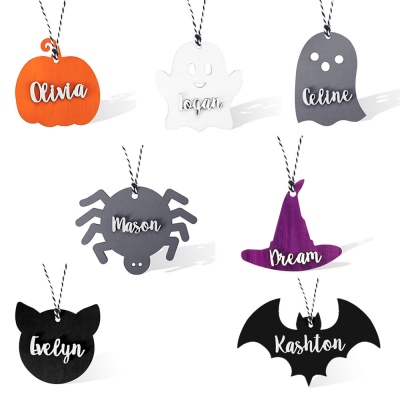 Personalized Wood Halloween Boo Basket Tags