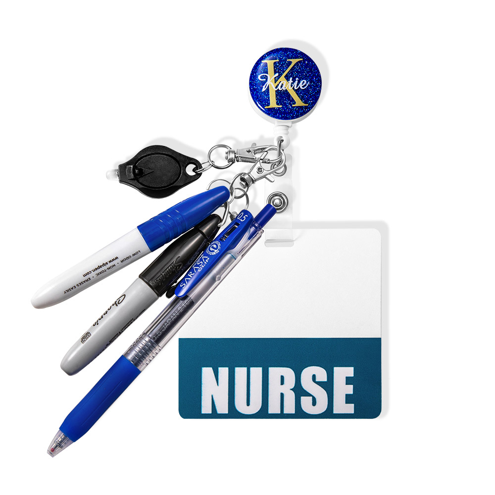 Personalized ID Badge Accessories Keychain Nurse Gift - GetNameNecklace