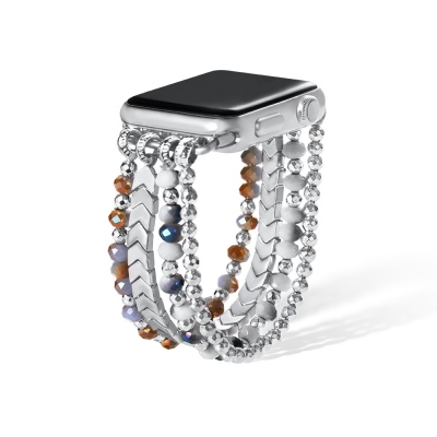 Personalisiertes Uhrenarmband mit Perlen, kompatibel mit Apple Watch