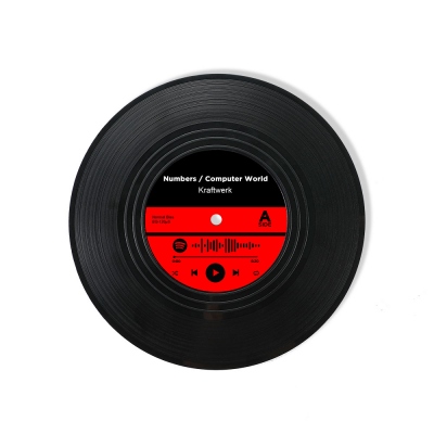 Spotify Song Playlist Code Coasters with Turntable Holder