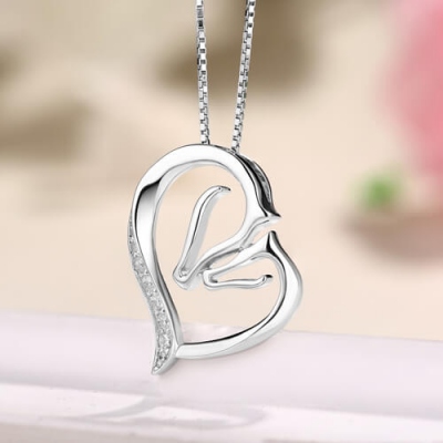 Roseinside | Mother and Baby Horse Pair Sterling Silver Necklace