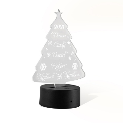 Personalized Christmas Tree Night Light LED Sign
