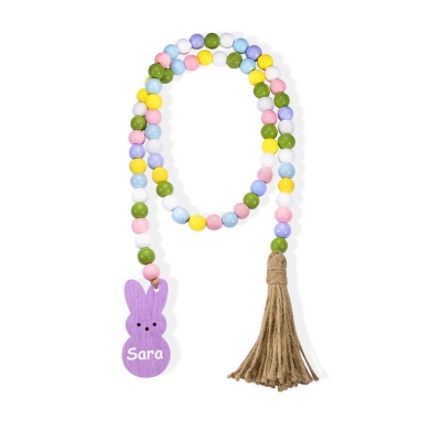 Personalized Easter Decor Tray Tags with Beads Garland