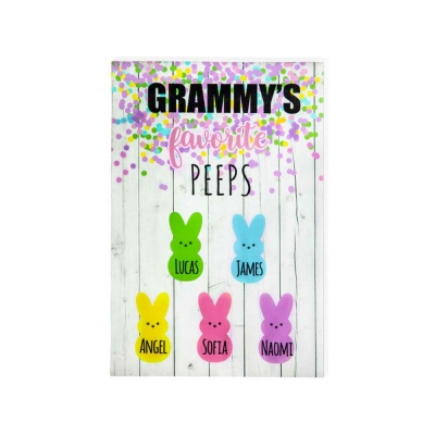 Personalized Name Easter Welcome Peeps Bunny Flag