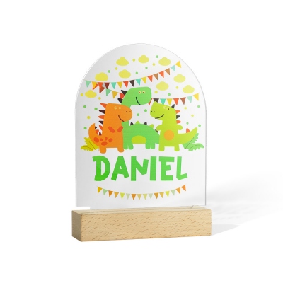 Veilleuse Dinosaure Personnalisée, Nom Personnalisé LED Licorne/Espace, Chambre à coucher/Nourricière/Salle de jeux pour enfants, Cadeau pour les enfants/Nouvelle Maman