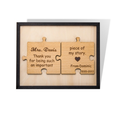 Personalized Name Puzzle Sign, Birch Puzzle Frame for Teacher Appreciation Week