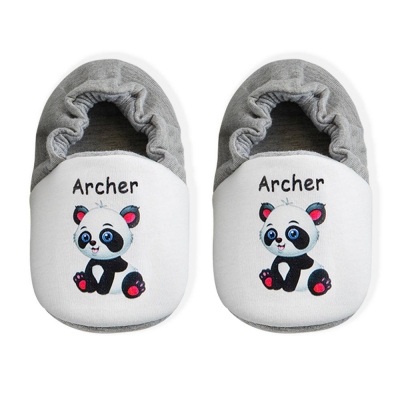 Personalized Newborn Booties, custom name Baby Animal Shoes, baby cotton booties for Baptism/Christening/Newborn Birth Gift