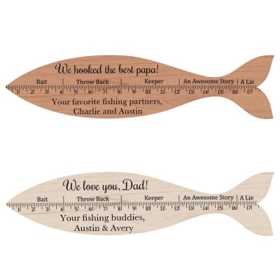 Personalized Wooden Fish Ruler, Fish Measurement, Measurement Tool, Fathers Day Gift, Fishing Gift for Dad/Fishing Buddy