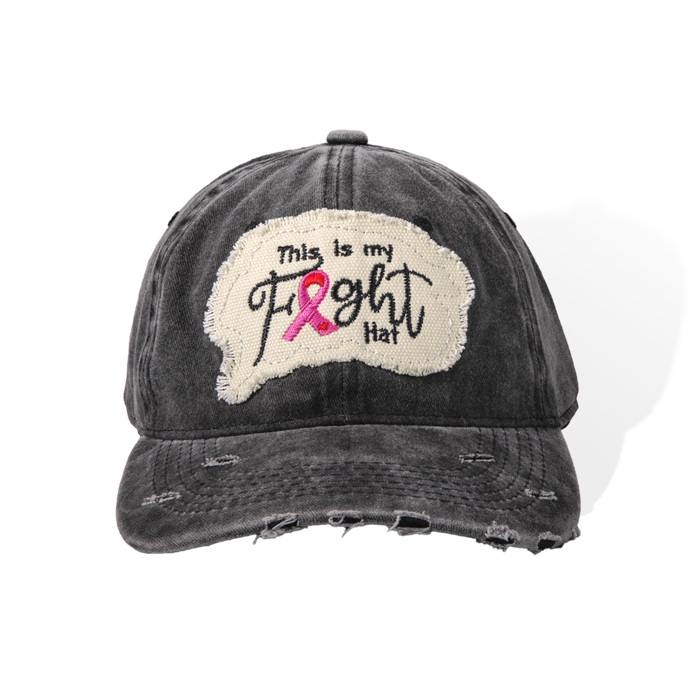 Distressed Baseball Cap with a Pink Ribbon, This is My Fight Hat, Pride Hat, Inspirational Gift