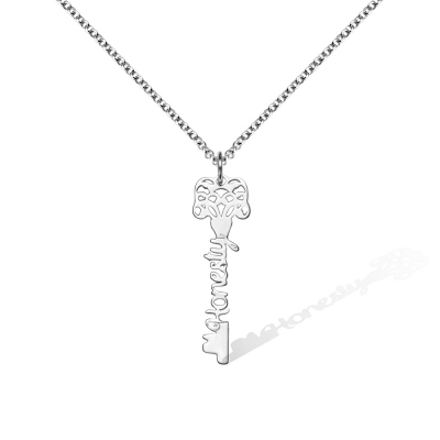 Honesty Key Necklace, Sterling Silver/Brass Honesty Key Pendant, Birthday/Anniversary/Valentine's Day Gift for Women