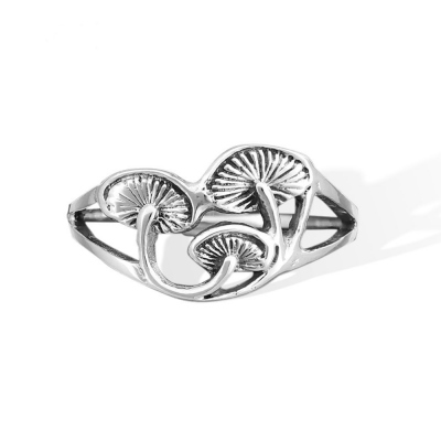 Mushroom Ring, Vintage Ring, Three Toadstool Ring, Sterling Silver 925/Brass Ring, Gift for Women/Mushroom Lover
